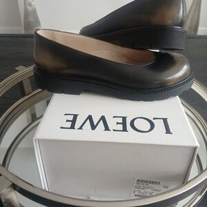 Loewe Women's Metallic Black Flats